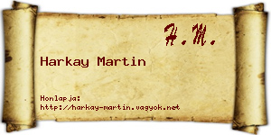 Harkay Martin névjegykártya