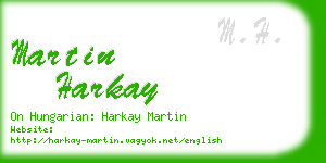 martin harkay business card